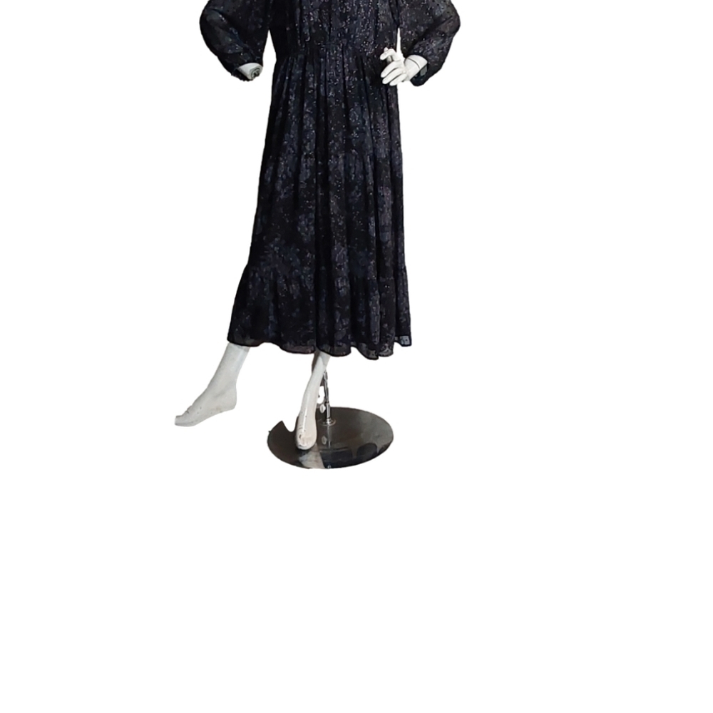TORRID WOMEN'S BLACK FLORAL MIDI DRESS SIZE 1X (14-16) - Picture 3 of 8